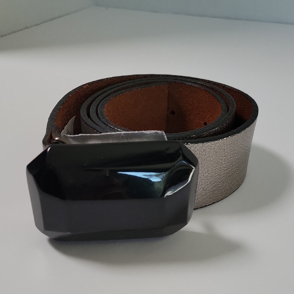 Elegant Black and Silver Men's Belt Bag